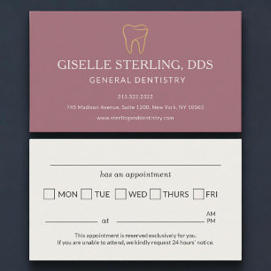 Cartão De Horário Lembrete de Consulta Odontológica Rosa Dentistry