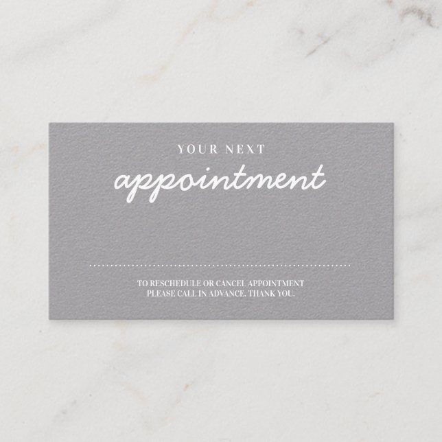 Cartão De Horário Lembrete de Na moda com Manuscrito Moderno (Frente)