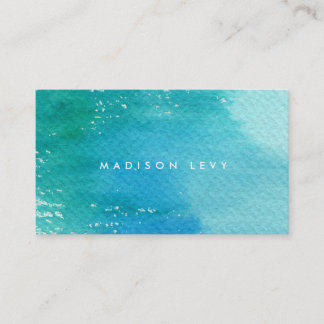 Cartão De Horário Limpo de Lave de Água Azul Contemporâneo Mínimo