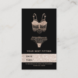 Cartão De Horário Logotipo Boutique da Lingerie de rendas Próximo a