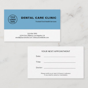 Cartão De Horário Logotipo de Clínica Dentária Dentista Profissional