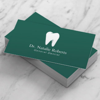 Cartão De Horário Logotipo de Dente de Cuidado Dental Verde Turquesa