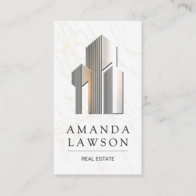 Cartão De Horário Logotipo de Imóveis Imóveis de Metal (Frente)