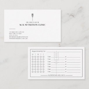 Cartão De Horário Logotipo Minimalista de Nutricionista Dietista Tri