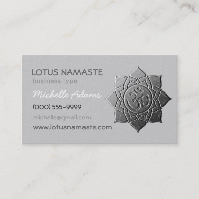 Cartão De Horário Lotus Namaste OM (Aum) (Frente)