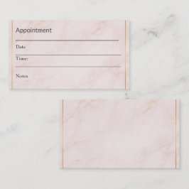 Cartão De Horário Luxury Appointment Reminder Card – Blush Marble