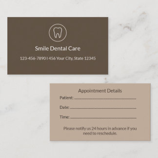 Cartão De Horário Luxury Dental Appointment Card | Clinic Reminder