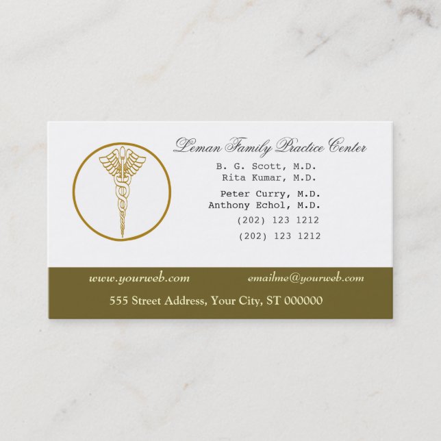 Cartão De Horário M.D. Médicos e Nomeação (Frente)