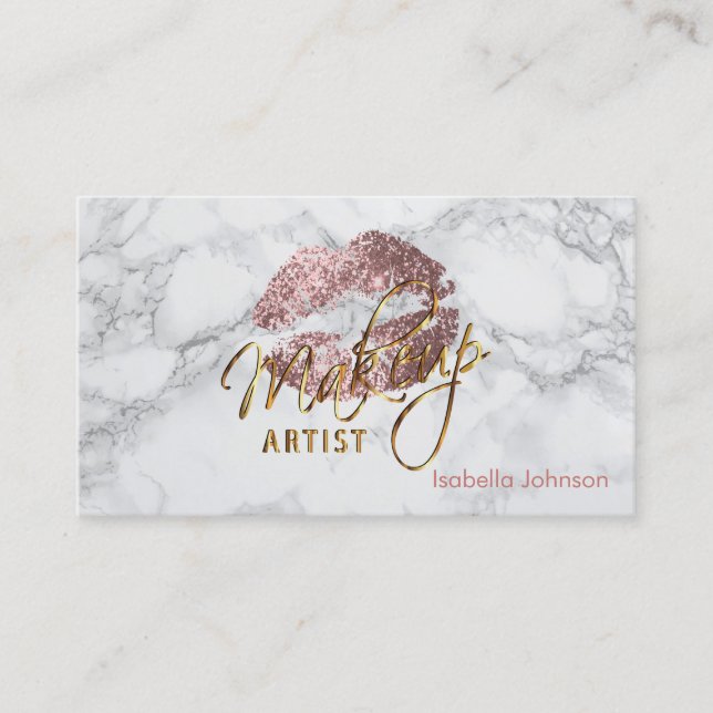 Cartão De Horário Makeup Artist Dusty Rosa (Frente)