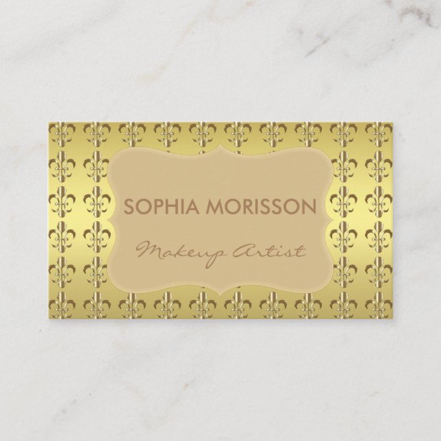 Cartão De Horário Makeup Artist Nomeation Fleur-de-lis Monogramas (Frente)