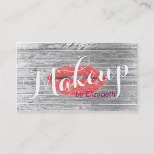 Cartão De Horário Makeup Artist Sparkle Red Lábios Compromisso Moder