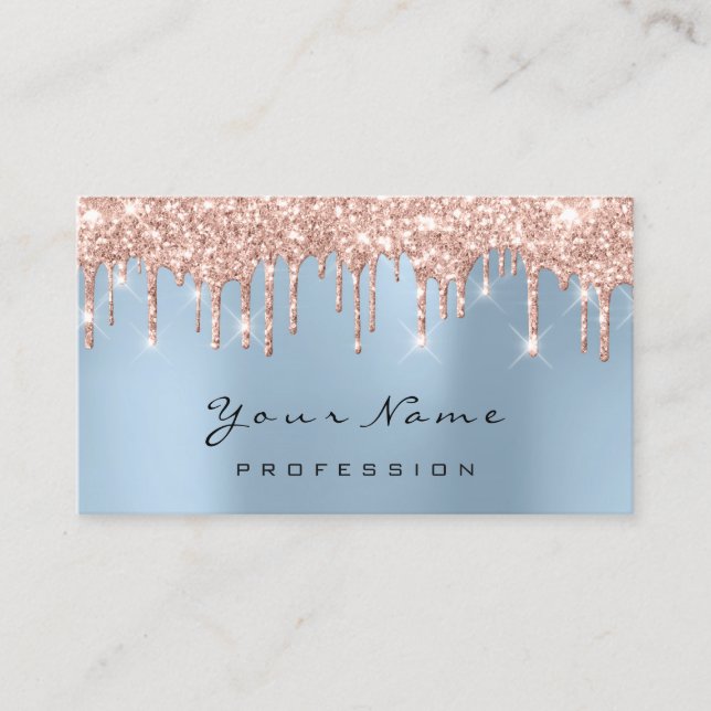 Cartão De Horário Makeup Eyes Pisca Blue Rosa Drip Appoint Card (Frente)