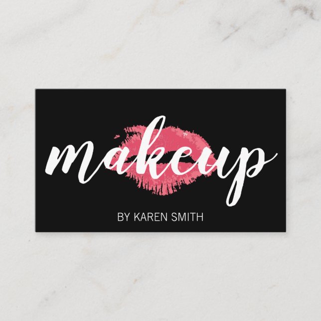 Cartão De Horário Makeup & Kiss (Frente)