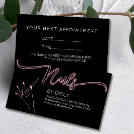 Cartão De Horário Manicurist Blush Pink - Salão de prega