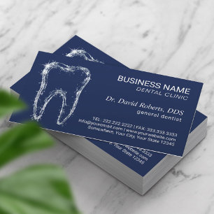 Cartão De Horário Marinho de Dentista Clean Tooth Professional Denta
