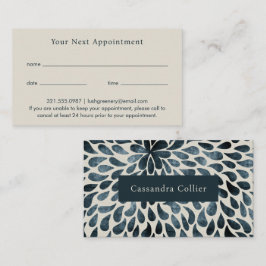 Cartão De Horário Marinho Elegante Abstrato Azul Moderno