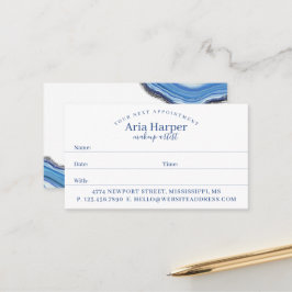 Cartão De Horário Marinho Elegante e Glitter Dourado de Geodo Azul