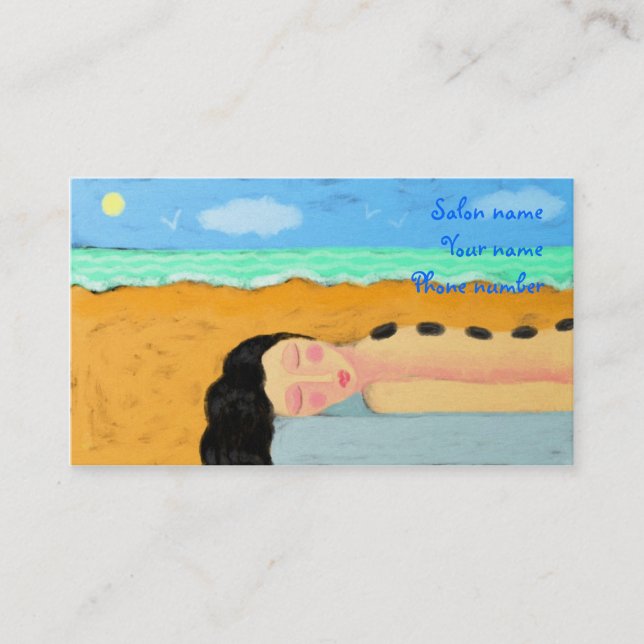 Cartão De Horário Massagem de Pedra Quente (Frente)