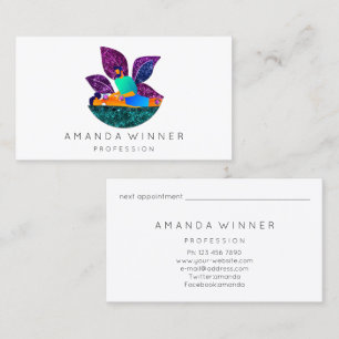 Cartão De Horário Massagem Spa Bem-estar Logotipo Personalizado Lotu
