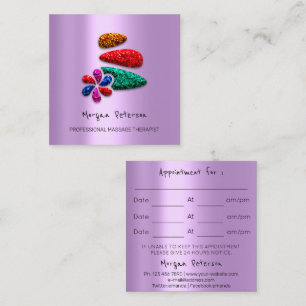 Cartão De Horário Massagem Spa Bem-estar Rosa Lavanda de logotipo