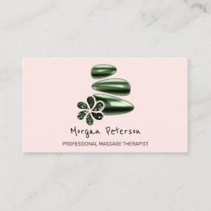 Cartão De Horário Massagem Spa Wellness Rosa Woodland Logotipo