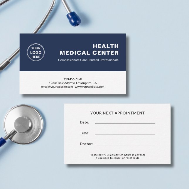 Cartão De Horário Médico Médico Profissional (Visit my store for more modern healthcare branding templates and office supplies.)
