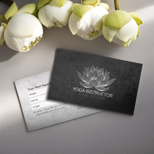 Cartão De Horário Meditação YOGA Studio Instrutor Dourado Lotus