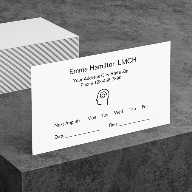 Cartão De Horário Mental Health Counselor Office Appointment Cards (Criador carregado)