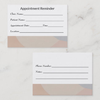 Cartão De Horário Minimal Appointment Reminder Card Clean Design