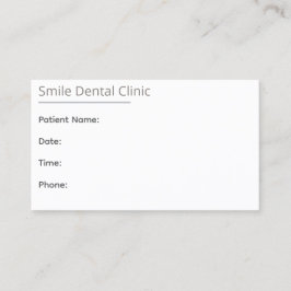 Cartão De Horário Minimal Beige Dental Appointment Card One Line
