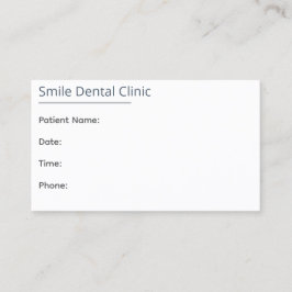 Cartão De Horário Minimal Dental Appointment Card One Line