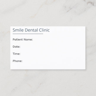 Cartão De Horário Minimal Dental Appointment Card One Line