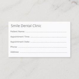 Cartão De Horário Minimal Gray Dental Appointment Card