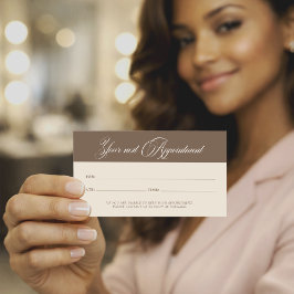 Cartão De Horário Minimalist Neutral Beige Beauty Appointment Card