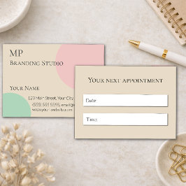 Cartão De Horário Minimalist Pastel Branding Design