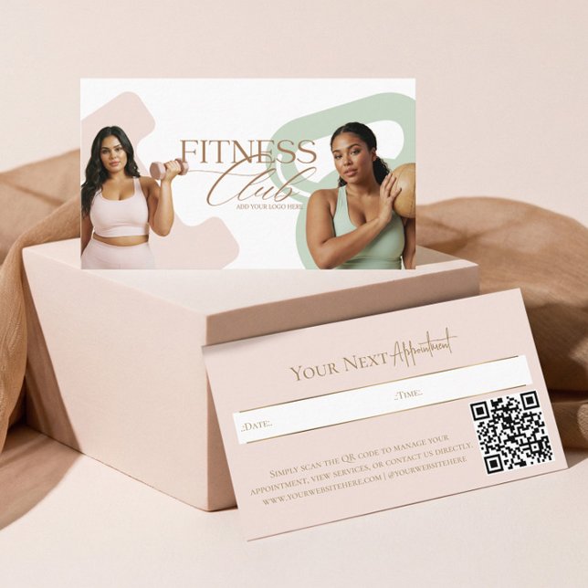 Cartão De Horário Modern Elegant Fitness Personal Trainer Photo (Modern Elegant Fitness Personal Trainer Photo Appointment Card)
