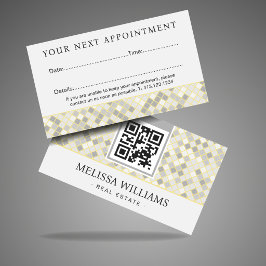 Cartão De Horário Modern Yellow & Gray Geometric Appointment Card