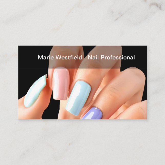 Cartão De Horário Nail Tech Manicure Appointment Reminder Cards (Frente)
