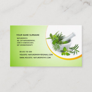 Cartão De Horário Naturopathy, cura holística, terapia do aroma