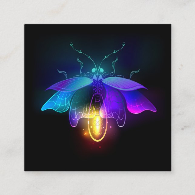 Cartão De Horário Neon Firefly a preto (Frente)