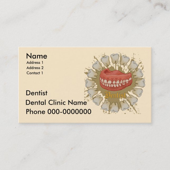Cartão De Horário Nome personalizado Dentist Caduceus (Frente)