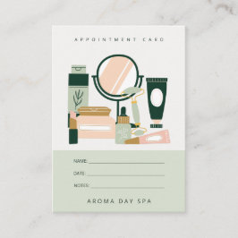 Cartão De Horário Nomeação de Cosmologista de Maquiista Verde Blush
