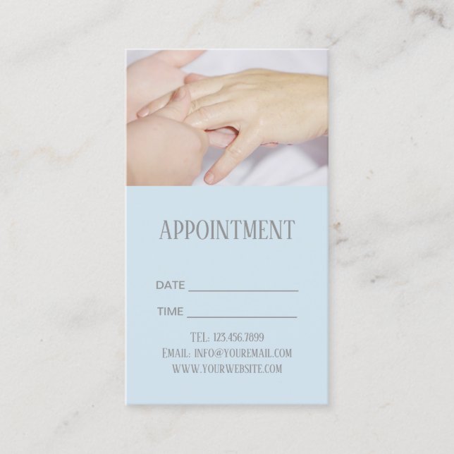 Cartão De Horário Nomeação de Massagem de Reflexologia da Acupressão (Frente)