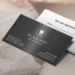 Cartão De Horário Nomeação dental do metal elegante do dentista