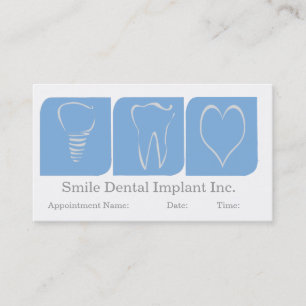 Cartão De Horário Nomeação Dentista Implante Oral Branco Azul