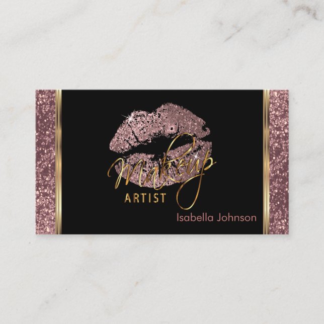 Cartão De Horário Nomeação do brilho do rosa do maquilhador (Frente)