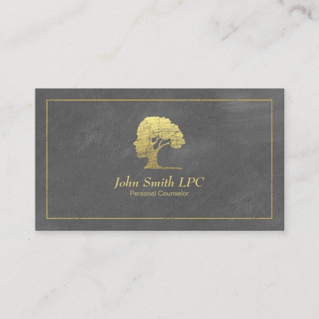 Cartão De Horário Nomeação do Conselheiro Pessoal da Psicóloga cinza (Frente)