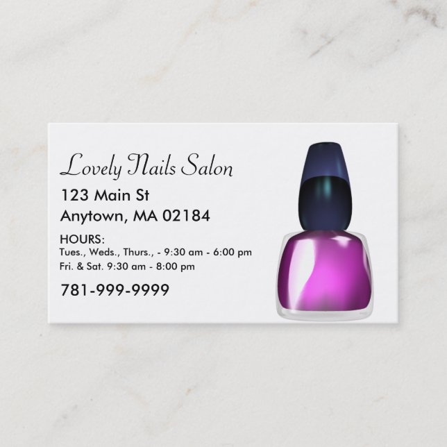 Cartão De Horário Nomeação feita sob encomenda do salão de beleza do (Frente)