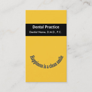 Cartão De Horário Nomeação "Felicidade é um Sorriso Limpo" Dentista