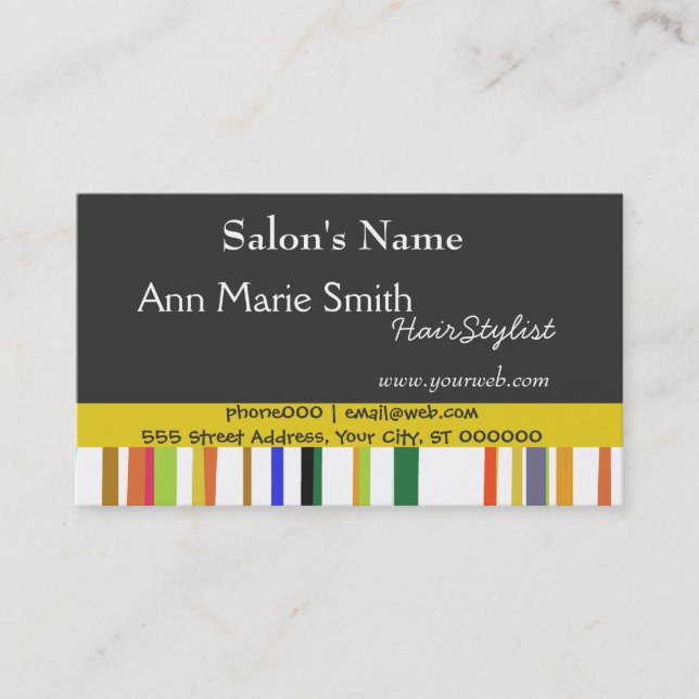 Cartão De Horário Nomeação feliz e bonito do barbeiro do salão de (Frente)